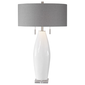 Laurie White Ceramic Table Lamp (26409)