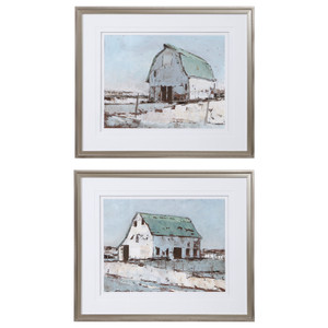 Plein Air Barns Framed Prints Set/2 (33689)