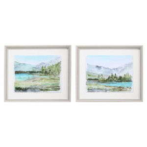 Plein Air Reservoir Watercolor Prints, S/2 (33719)
