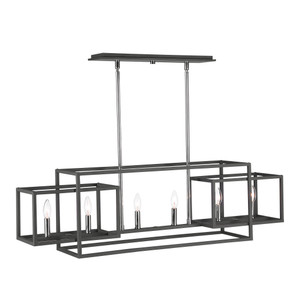 Quadrangle 6 Light Rectangular Chandelier (21339)