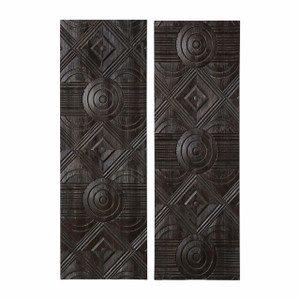 Asuka Carved Wood Wall Panels, Set/2 (04199)
