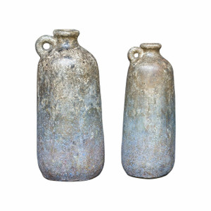Ragini Terracotta Bottles, S/2 (18859)