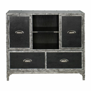 Shawn Black Leather Accent Chest (25305)