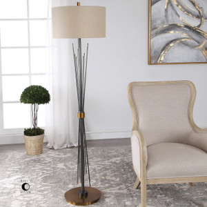 Uttermost Poloma Steel Rods Floor Lamp (28185)