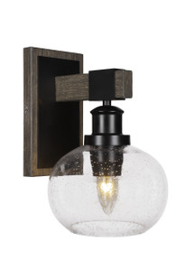 Tacoma 1 Lt Sconce In Matte Black & Paint Distressed Wood-Look (1841-MBDW-202)