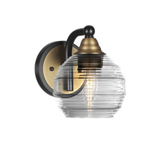 Paramount 1 Light Wall Sconce In Matte Black & Brass (3421-MBBR-5110)