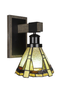 Tacoma 1 Lt Sconce In Matte Black & Paint Distressed Wood-Look (1841-MBDW-9345)