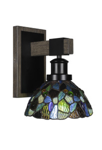 Tacoma 1 Lt Sconce In Matte Black & Paint Distressed Wood-Look (1841-MBDW-9955)