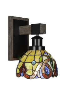 Tacoma 1 Lt Sconce In Matte Black & Paint Distressed Wood-Look (1841-MBDW-9445)