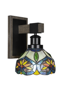 Tacoma 1 Lt Sconce In Matte Black & Paint Distressed Wood-Look (1841-MBDW-9425)