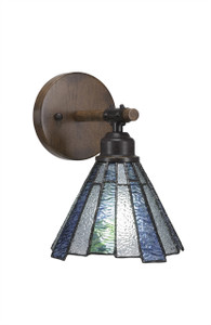 Blacksmith 1 Light Wall Sconce In Painted Wood-Look & Dark Granite (1751-9325)