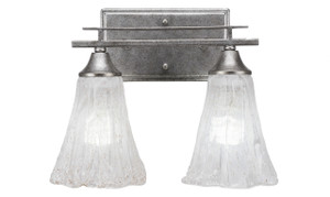 Uptowne 2 Light Bath Bar In Aged Silver (132-AS-729)