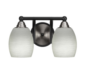2 Light Bathroom Lighting In Matte Black & Brushed Nickel (3422-MBBN-615)