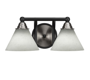 2 Light Bathroom Lighting In Matte Black & Brushed Nickel (3422-MBBN-312)