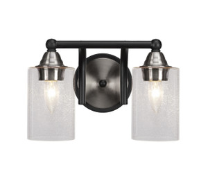 2 Light Bathroom Lighting In Matte Black & Brushed Nickel (3422-MBBN-300)