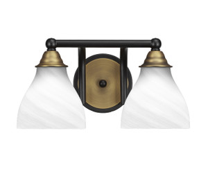 2 Light Bathroom Lighting In Matte Black & Brass (3422-MBBR-4761)