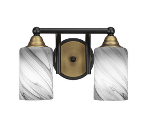 2 Light Bathroom Lighting In Matte Black & Brass (3422-MBBR-3009)