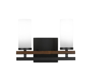 Belmont 2 Light Bath Bar In Matte Black & Painted Wood-Look (2712-MBWG-801) Belmont 2 Light Bath Bar In Matte Black & Painted Wood-Look (2712-MBWG-801)