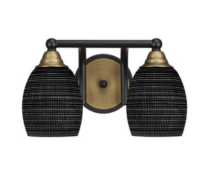 2 Light Bathroom Lighting In Matte Black & Brass (3422-MBBR-4029)