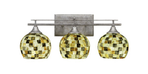 Uptowne 3 Light Bath Bar In Aged Silver (133-AS-407)