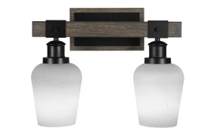 Tacoma 2 Lt Vanity In Matte Black & Painted Distressed Wood-Look (1842-MBDW-211)