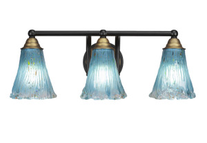 3 Light Bathroom Lighting In Matte Black & Brass Nickel (3423-MBBR-725)