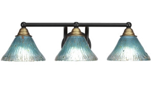 3 Light Bathroom Lighting In Matte Black & Brass Nickel (3423-MBBR-458)