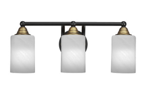 3 Light Bathroom Lighting In Matte Black & Brass Nickel (3423-MBBR-3001)