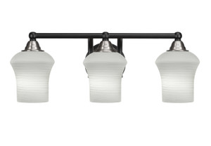 3 Light Bathroom Lighting In Matte Black & Brushed Nickel (3423-MBBN-681)