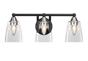 3 Light Bathroom Lighting In Matte Black & Brushed Nickel (3423-MBBN-461)