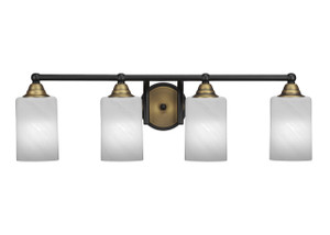 Paramount 4 Light Bath Bar In Matte Black & Brass (3424-MBBR-3001)