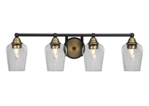 Paramount 4 Light Bath Bar In Matte Black & Brass (3424-MBBR-210)