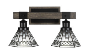 Tacoma 2 Lt Vanity In Matte Black & Paint Distressed Wood-Look (1842-MBDW-9105) Tacoma 2 Lt Vanity In Matte Black & Paint Distressed Wood-Look (1842-MBDW-9105)