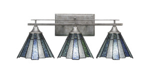 Uptowne 3 Light Bath Bar In Aged Silver (133-AS-9325)