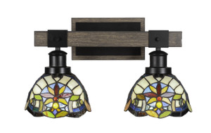 Tacoma 2 Lt Vanity In Matte Black & Paint Distressed Wood-Look (1842-MBDW-9365)