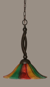 Bow 1 Light Pendant In Dark Granite (271-DG-764)