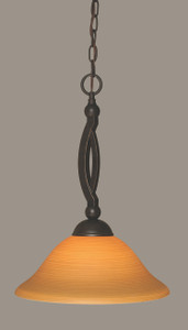 Bow 1 Light Pendant In Dark Granite (271-DG-624)