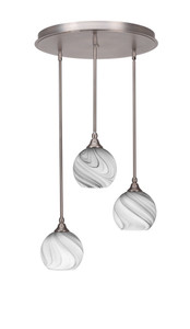 Empire 3 Light Cluster Pendalier In Brushed Nickel Finish (2183-BN-4109)