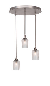 Empire 3 Light Cluster Pendalier In Brushed Nickel Finish (2183-BN-4250)