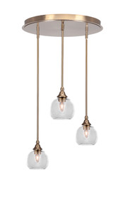 Empire 3 Light Cluster Pendalier In New Age Brass Finish (2183-NAB-4100)