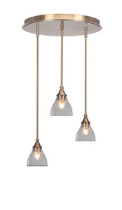 Empire 3 Light Cluster Pendalier In New Age Brass Finish (2183-NAB-4760)