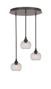 Empire 3 Light Cluster Pendalier In Dark Granite Finish (2183-DG-202)