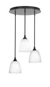 Empire 3 Light Cluster Pendalier In Matte Black Finish (2183-MB-4071)