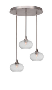 Empire 3 Light Cluster Pendalier In Brushed Nickel Finish (2183-BN-204)