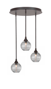 Empire 3 Light Cluster Pendalier In Dark Granite Finish (2183-DG-5120)