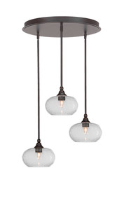 Empire 3 Light Cluster Pendalier In Dark Granite Finish (2183-DG-204)