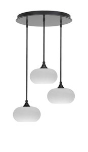 Empire 3 Light Cluster Pendalier In Matte Black Finish (2183-MB-214)