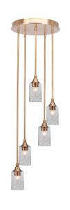 Empire 5 Light Cluster Pendalier In New Age Brass Finish (2145-NAB-3002)