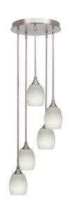 Empire 5 Light Cluster Pendalier In Brushed Nickel Finish (2145-BN-615)