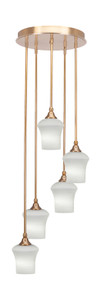 Empire 5 Light Cluster Pendalier In New Age Brass Finish (2145-NAB-681)